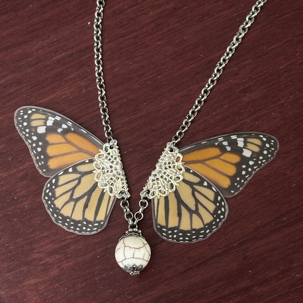 Butterfly Wing Pendant Necklace (Real Preserved Wings from Bellingham WA Artist)